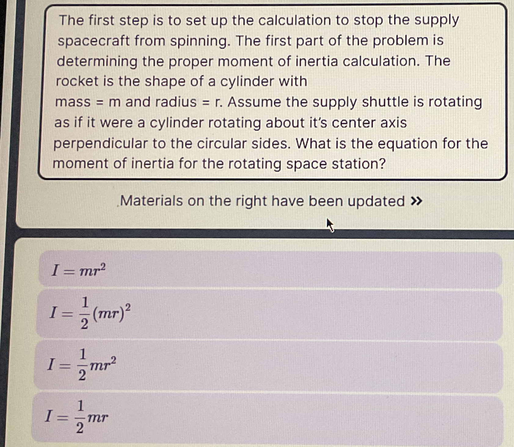 The first step is to set up the calculation to