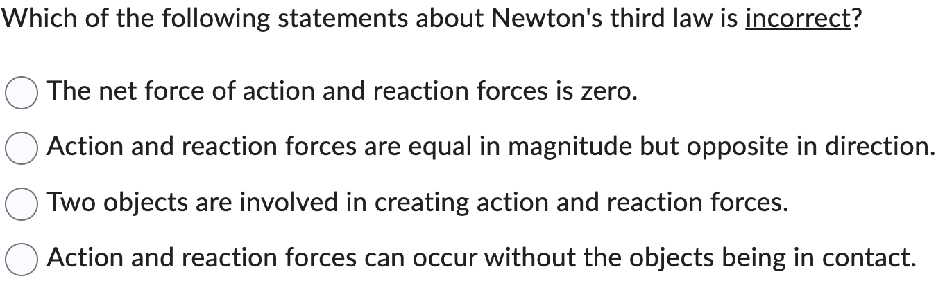 Which of the following statements about Newton's