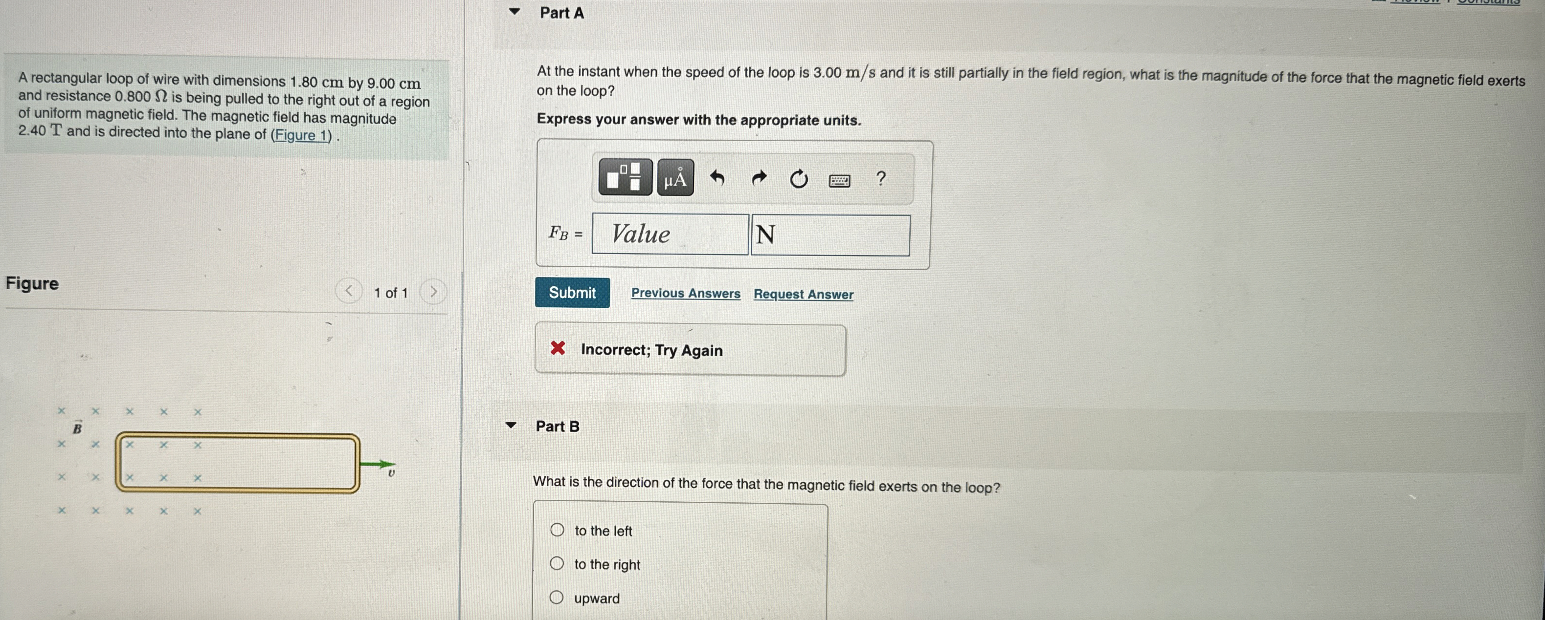 Part A A rectangular loop of wire with dimensions
