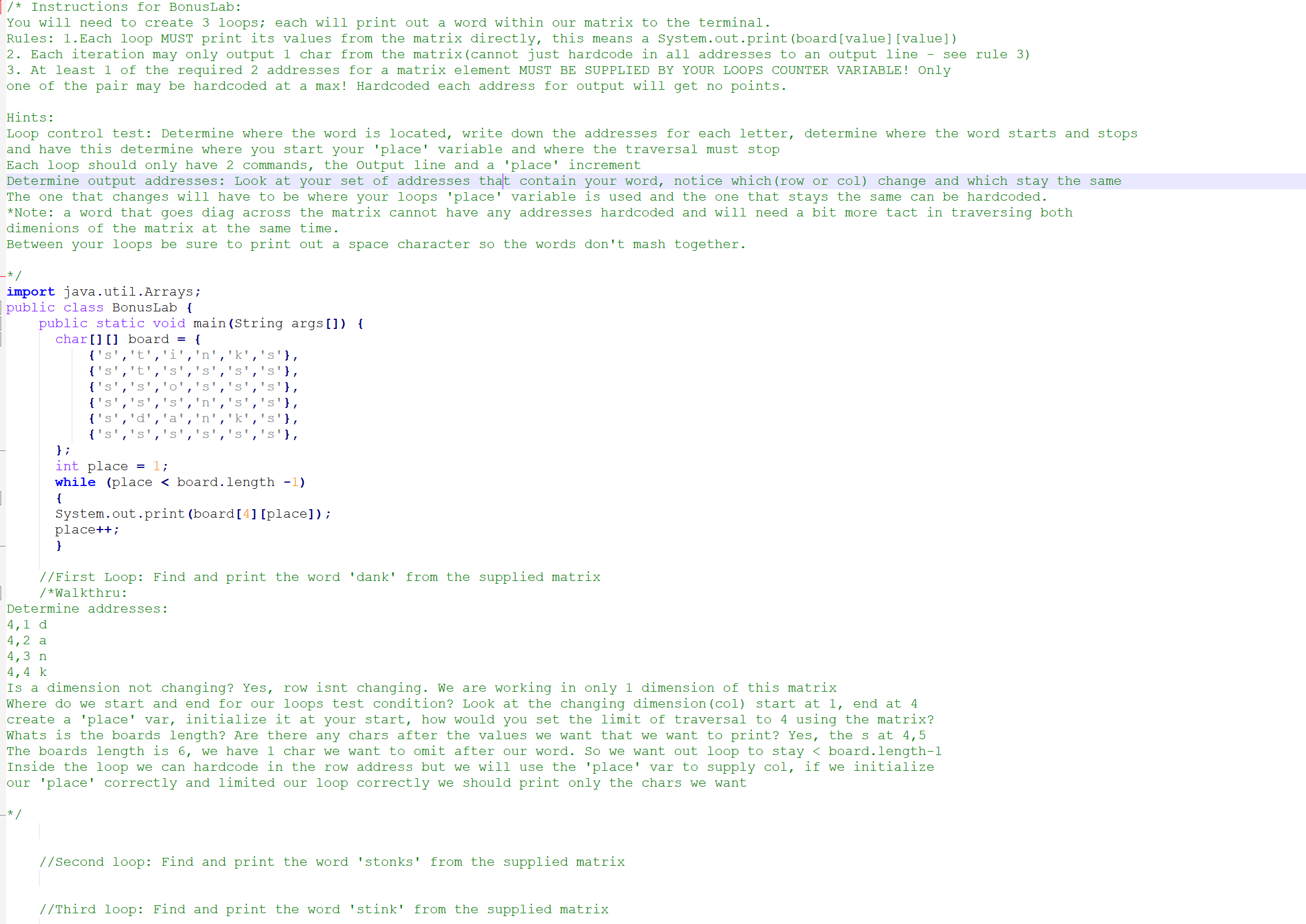 help me fix this coding assignment: