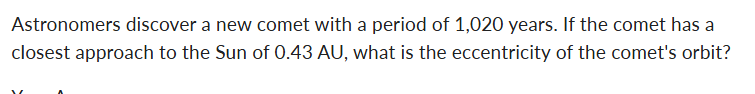Astronomers discover a new comet with a period of
