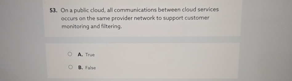 On a public cloud, all communications between