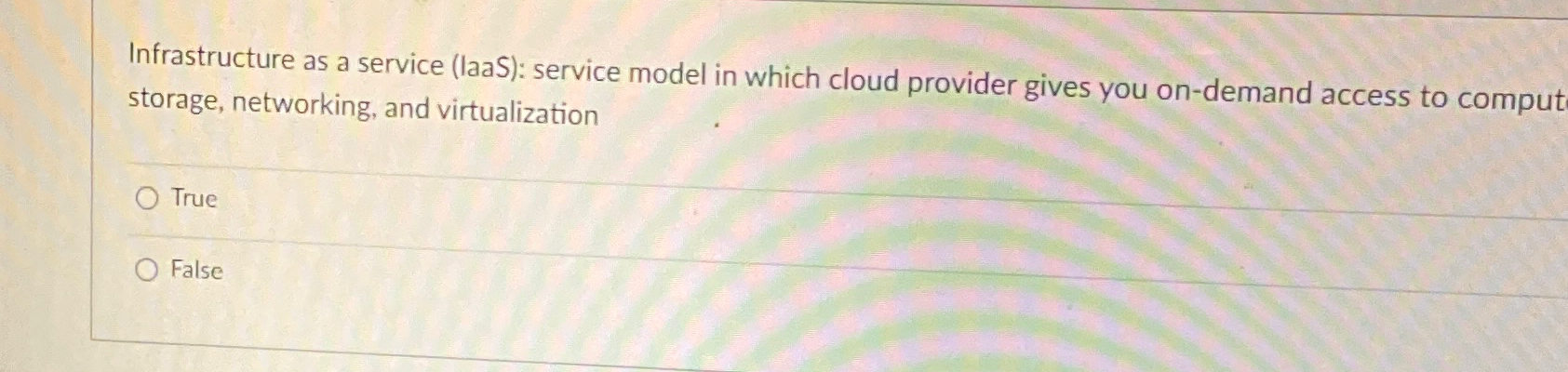 Infrastructure as a service ( laaS ) : service