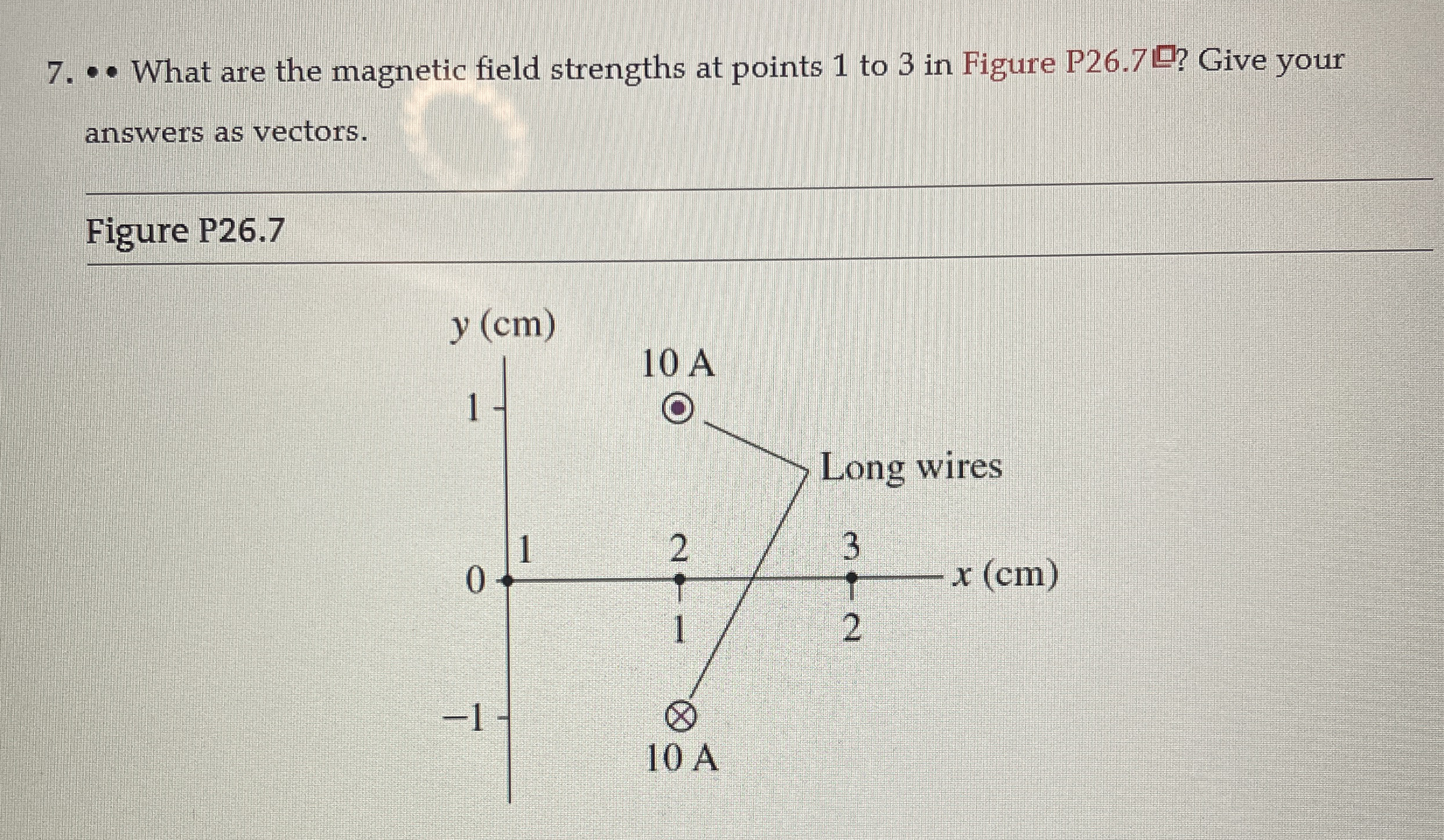 What are the magnetic field strengths at points 1