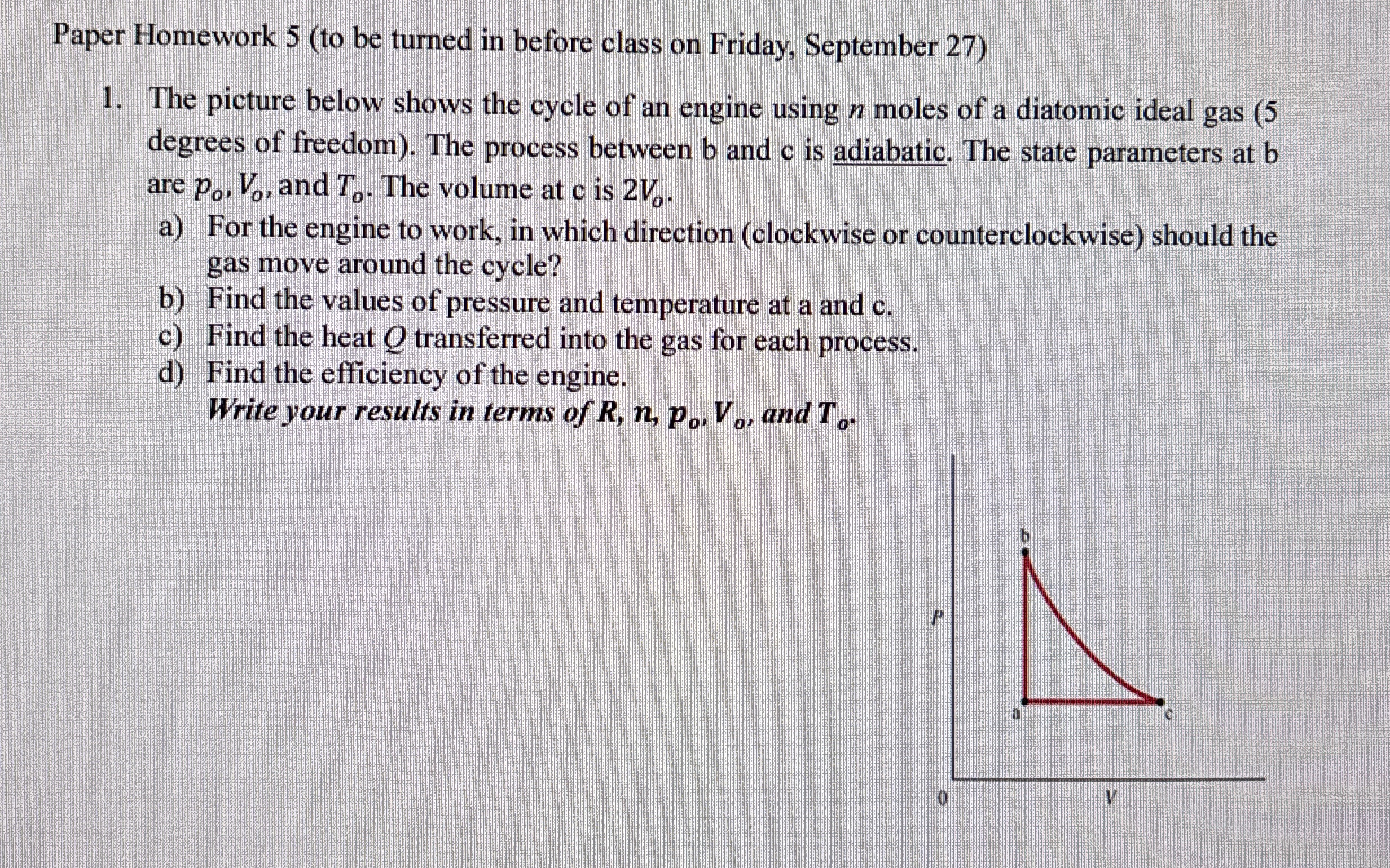 Paper Homework 5 ( to be turned in before class