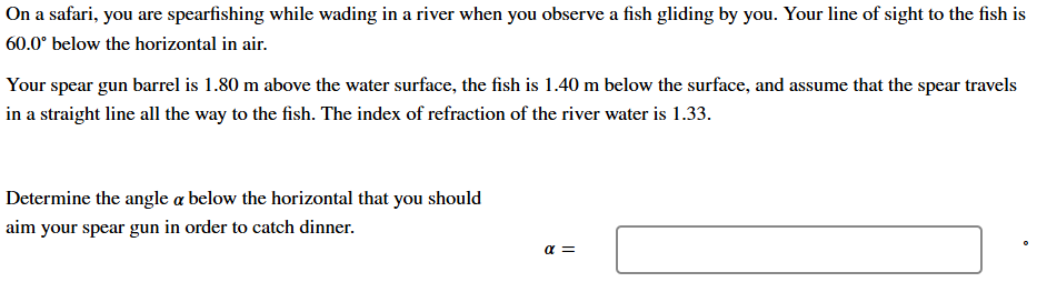 On a safari, you are spearfishing while wading in