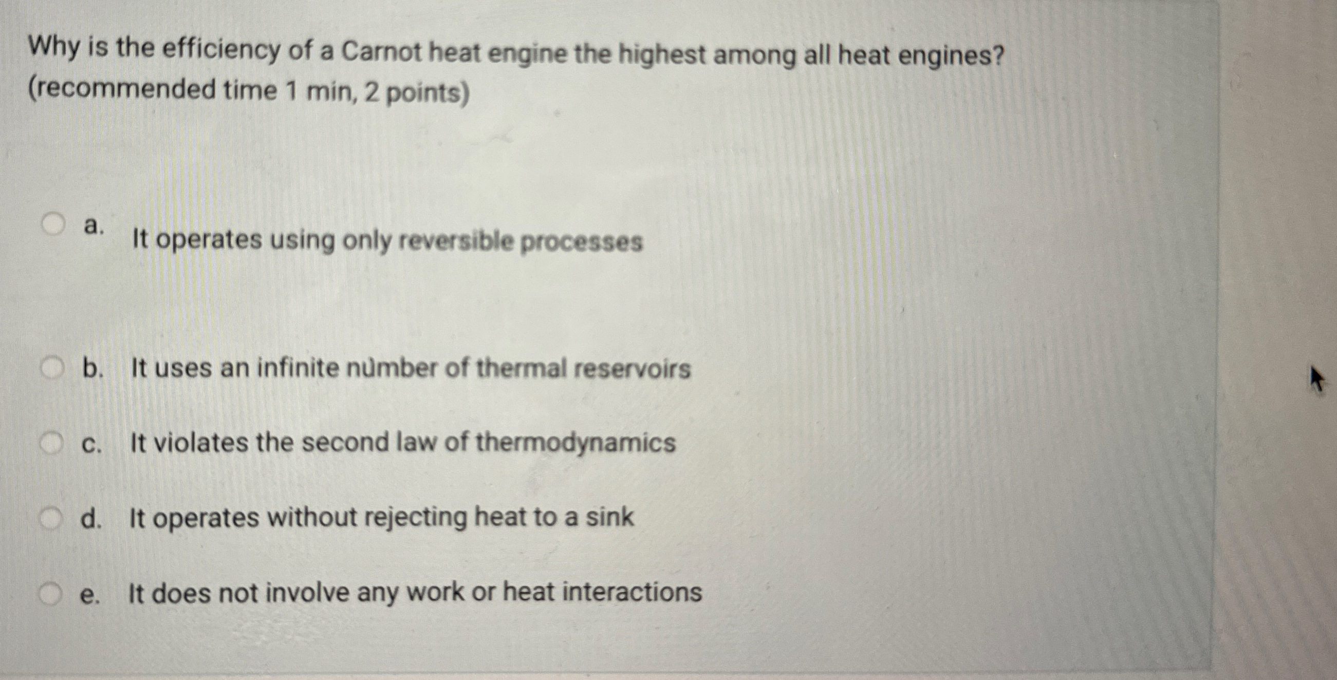 Why is the efficiency of a Carnot heat engine the