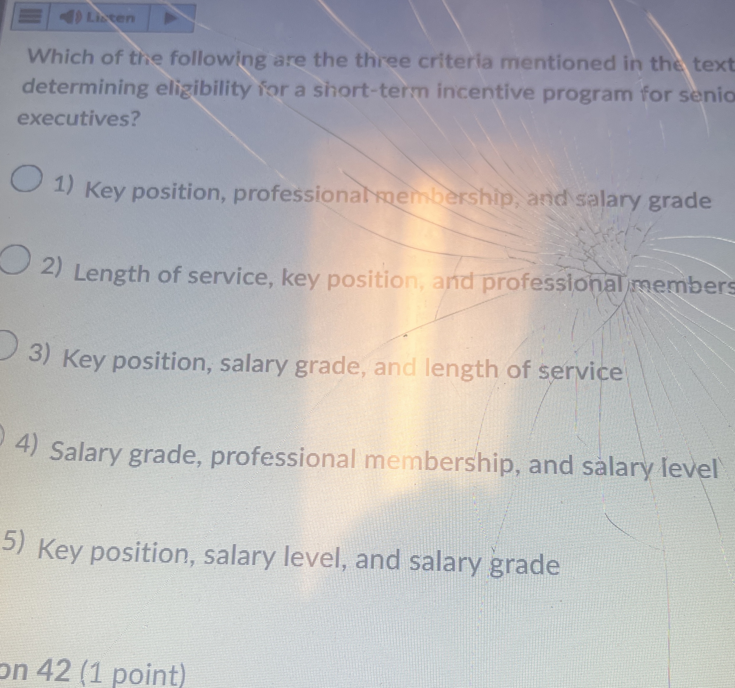 Which of the following are the three criteria