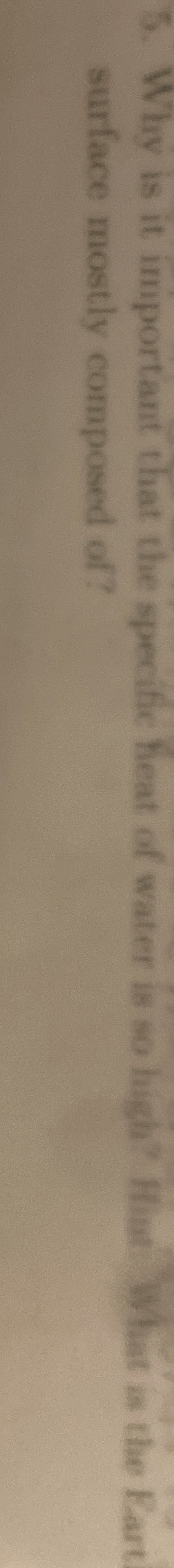 Why is it important that the specific heat of