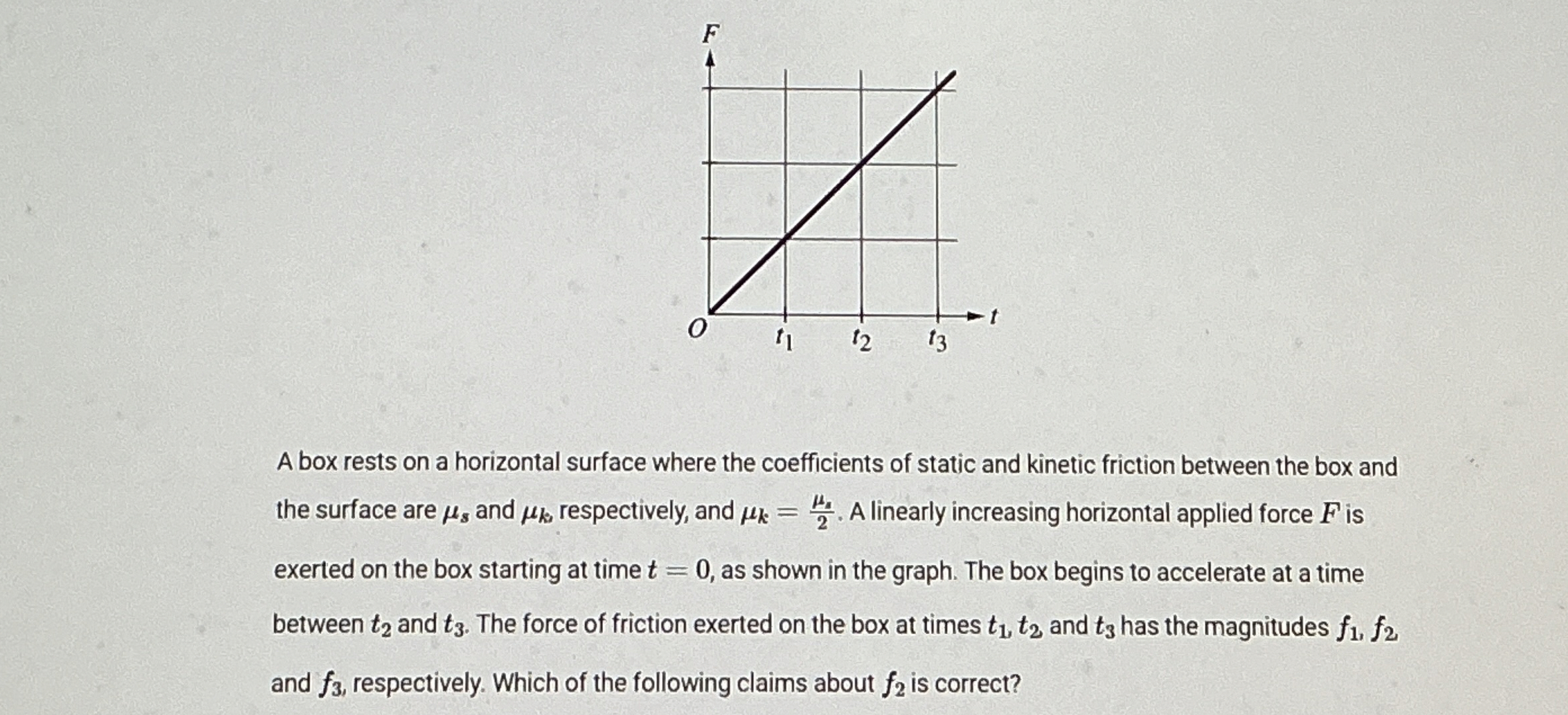 A box rests on a horizontal surface where the
