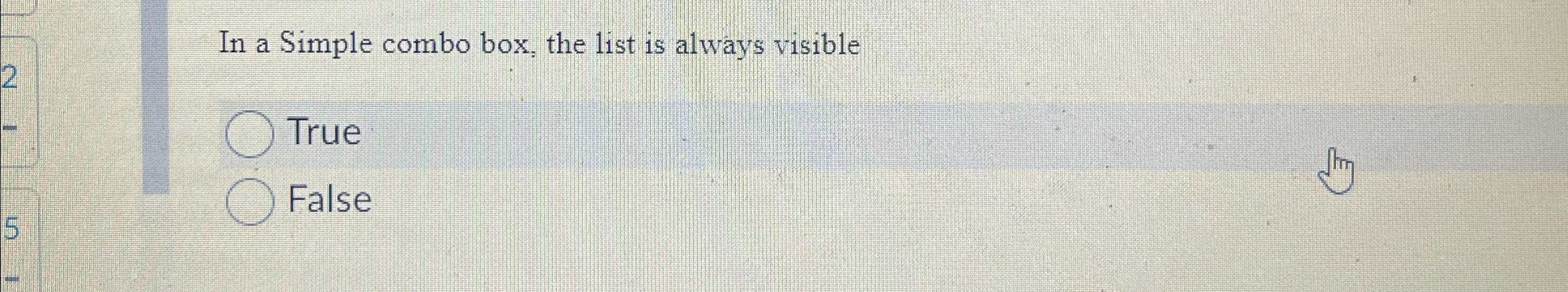 In a Simple combo box, the list is always visible