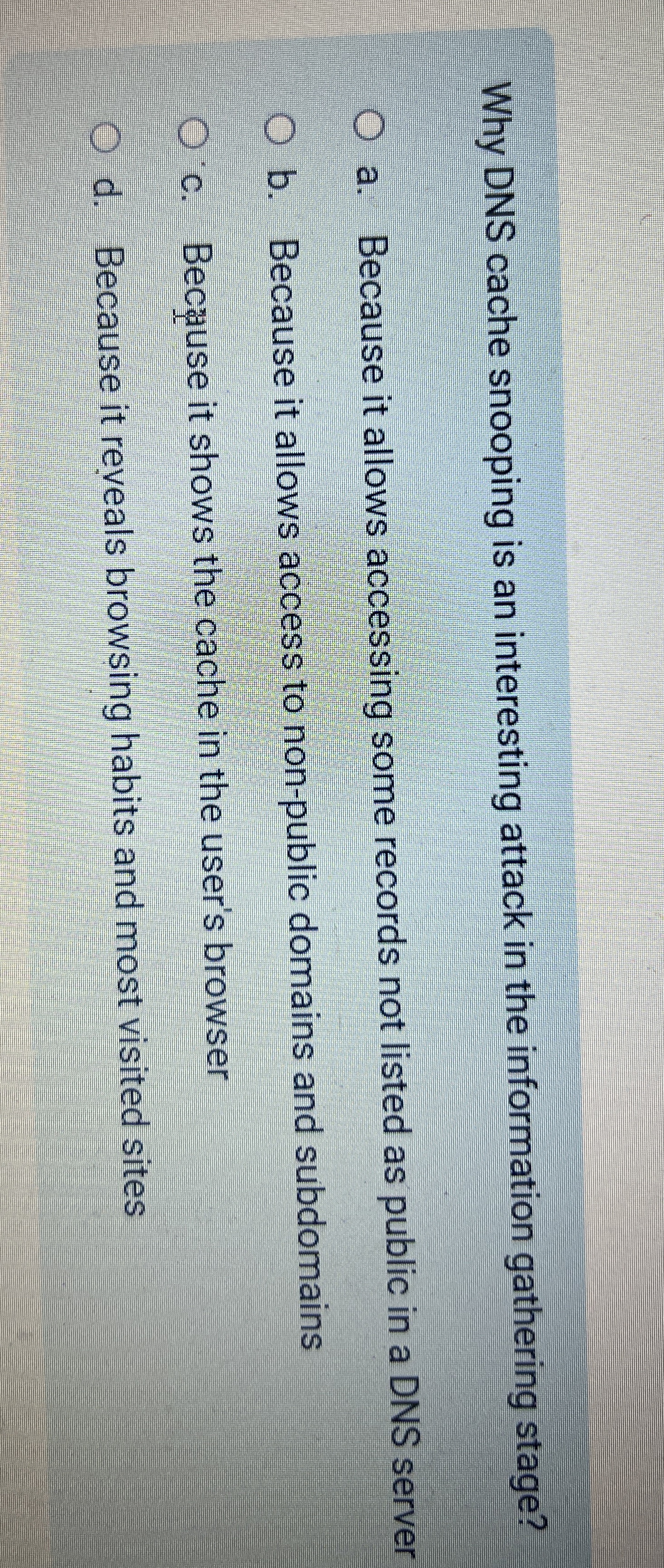 Why DNS cache snooping is an interesting attack