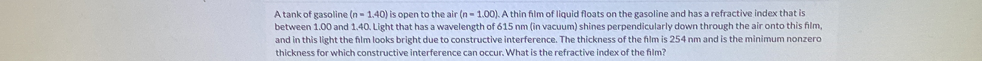 A tank of gasoline ) = ( 1 , 4 0 is open to the