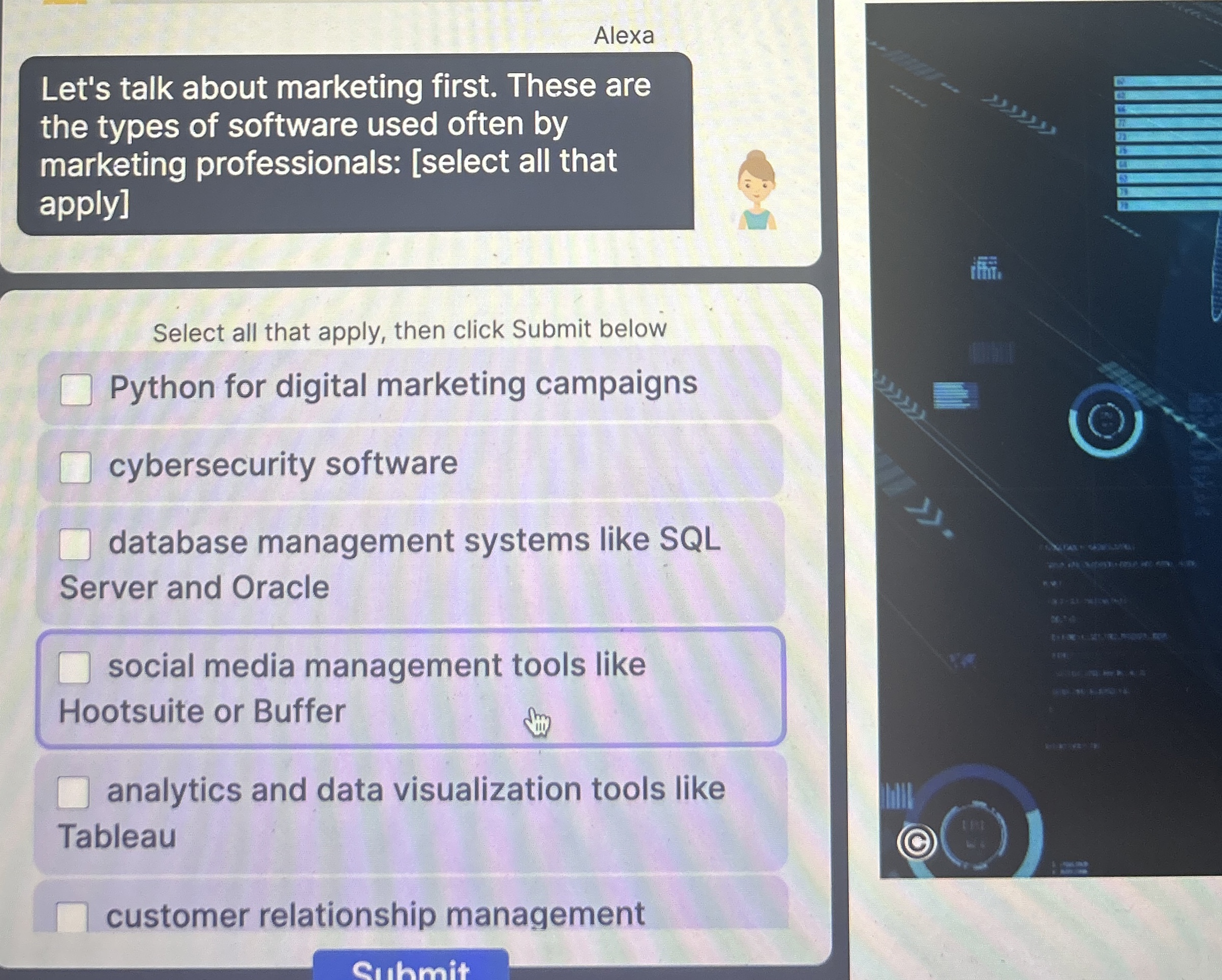 Alexa Let's talk about marketing first. These are