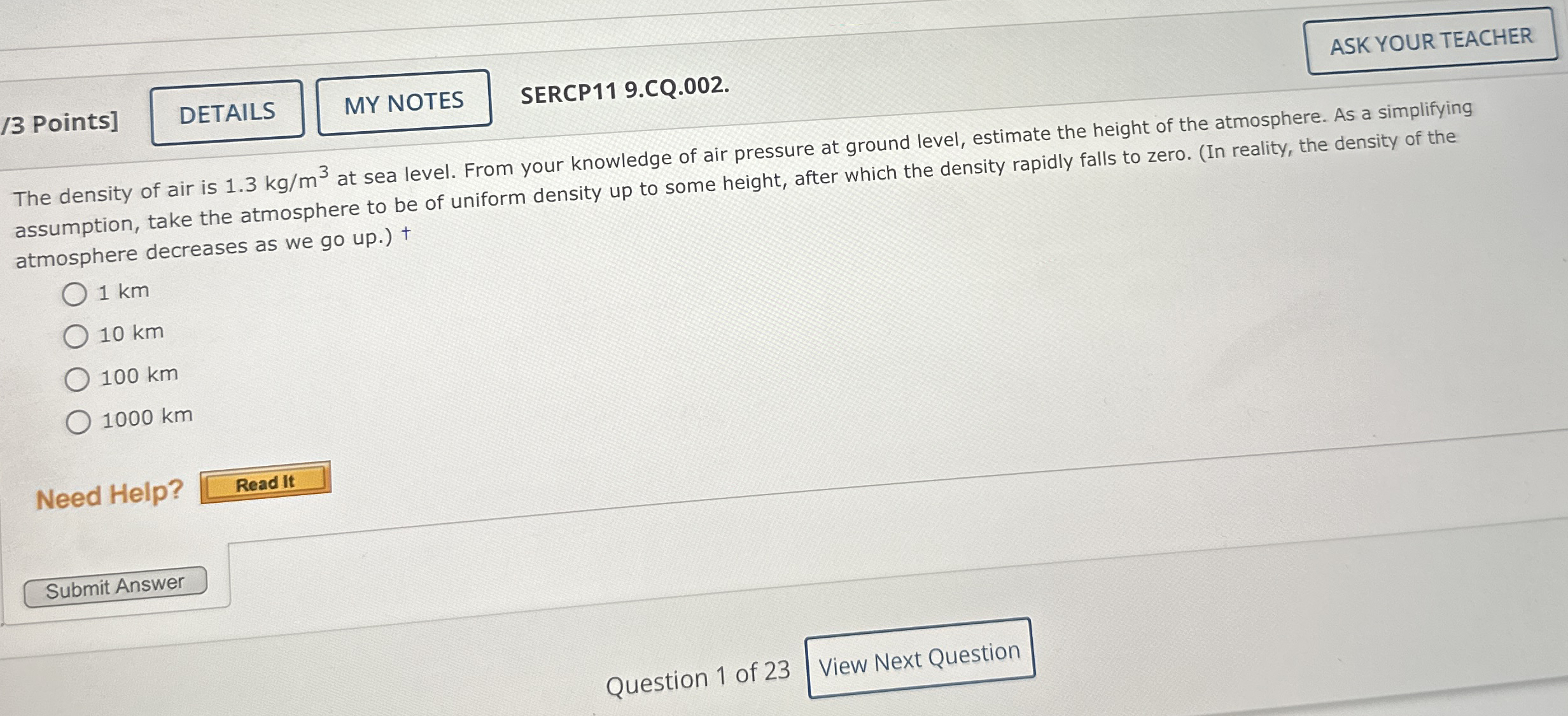 / 3 Points ] SERCP 1 1 9 . CQ . 0 0 2 . The