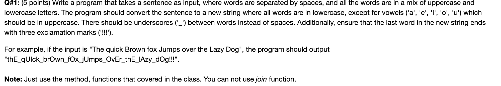 Write a program that takes a sentence as input,
