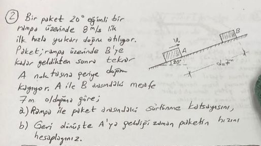 ( 2 ) Bir paket 2 0 ogimli bir ramps zerinde 8 m