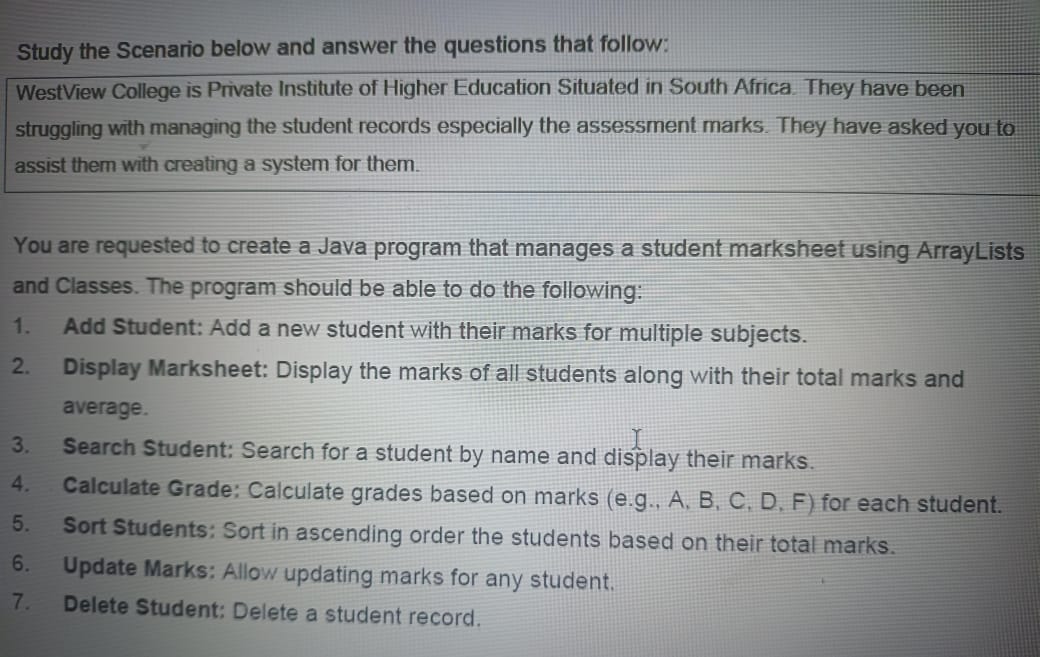 Create this project in java using netbeans and