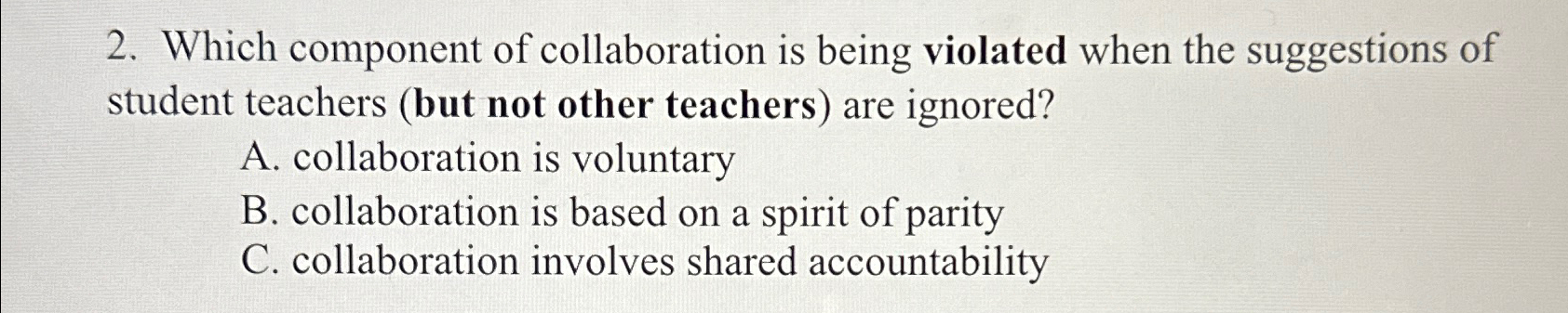 Which component of collaboration is being