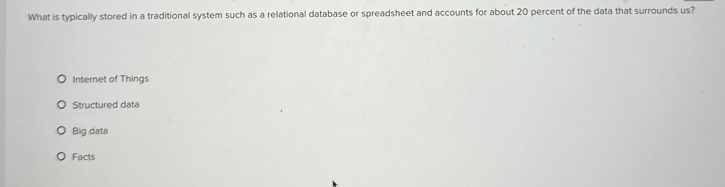 What is typically stored in a traditional system