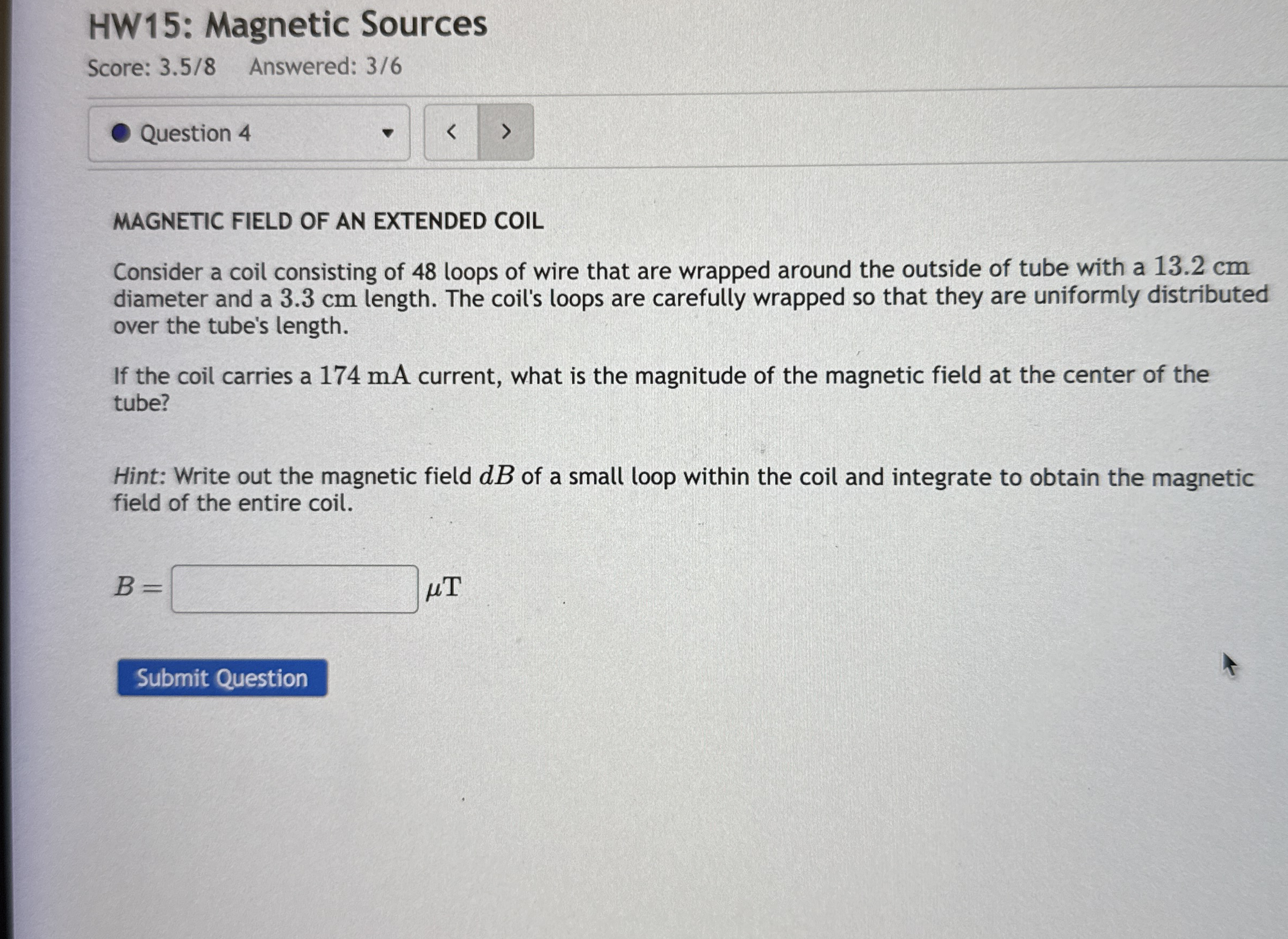 HW 1 5 : Magnetic Sources Score: 3 . 5 8