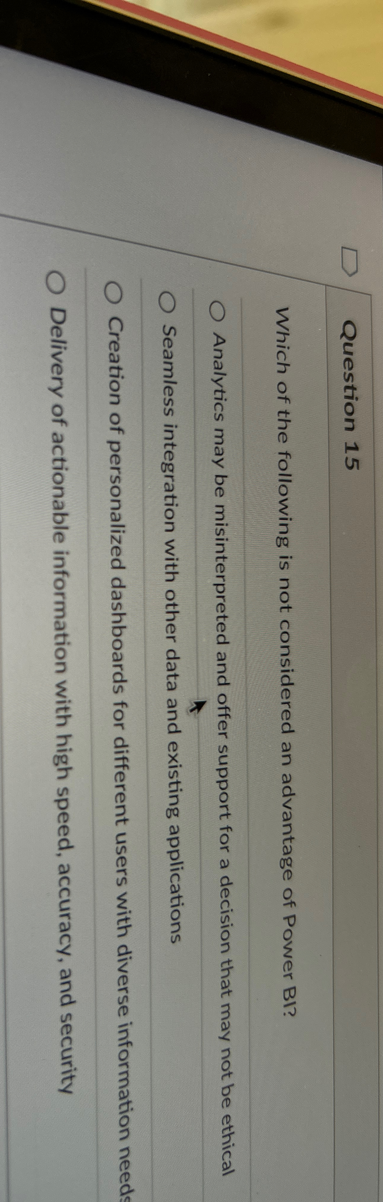 Question 1 5 Which of the following is not