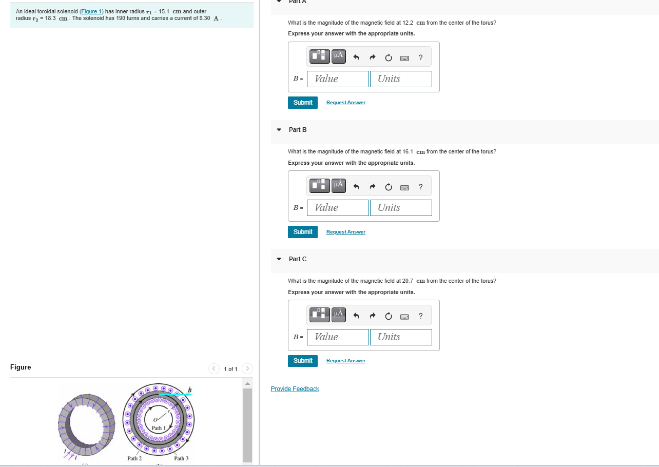 An ideal toroidal solenoid ( Figure 1 ) has inner