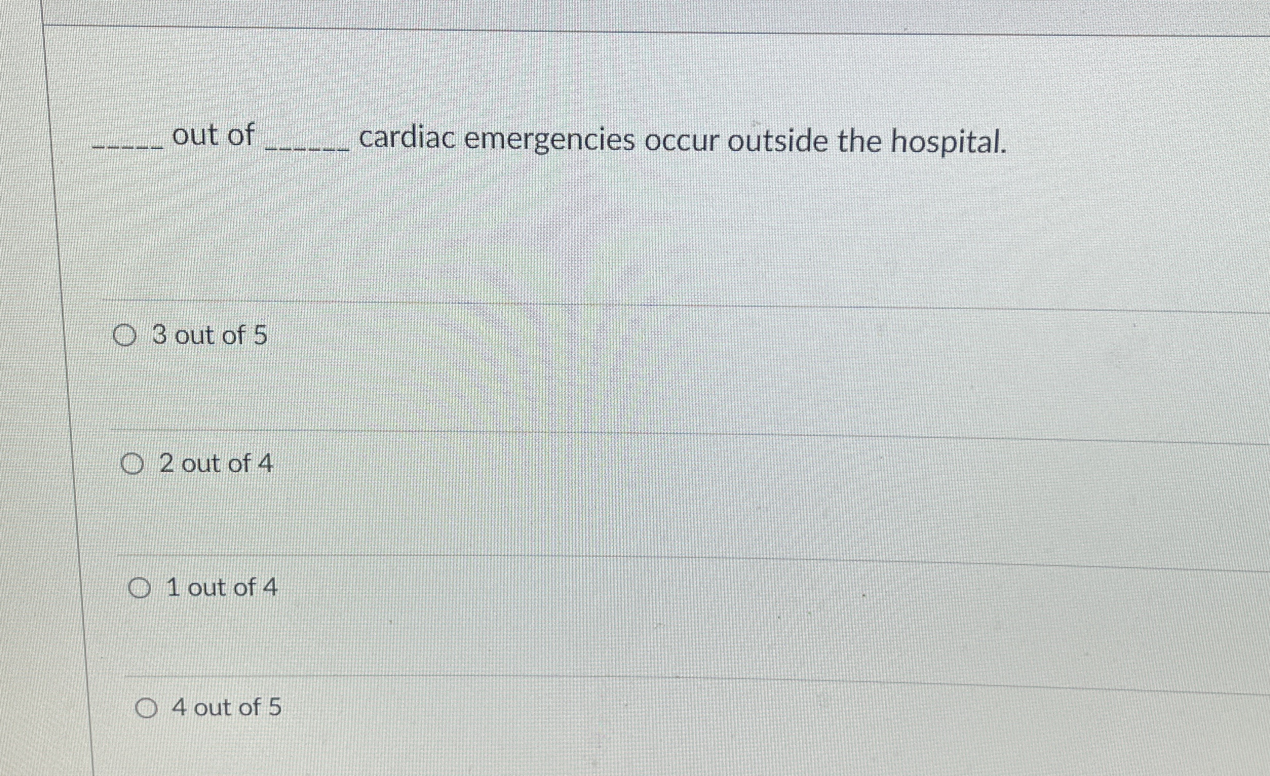 out of q , cardiac emergencies occur outside the