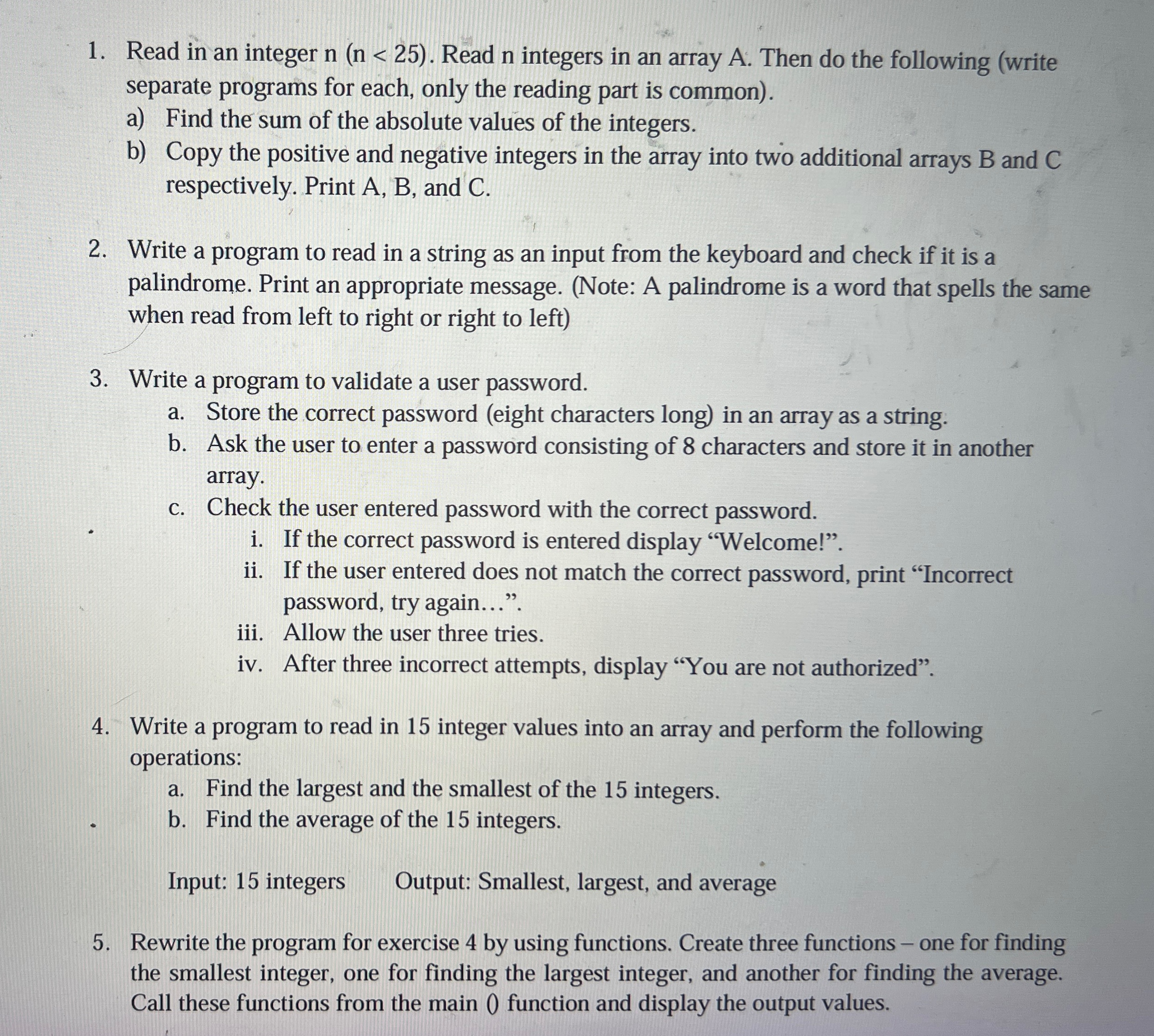 Read in an integer In C language