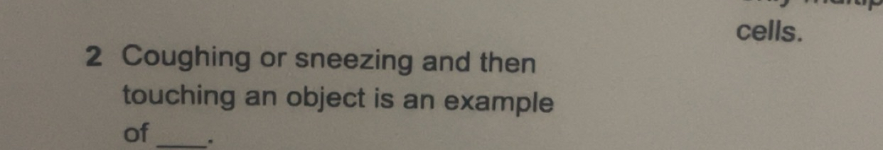 2 Coughing or sneezing and then touching an