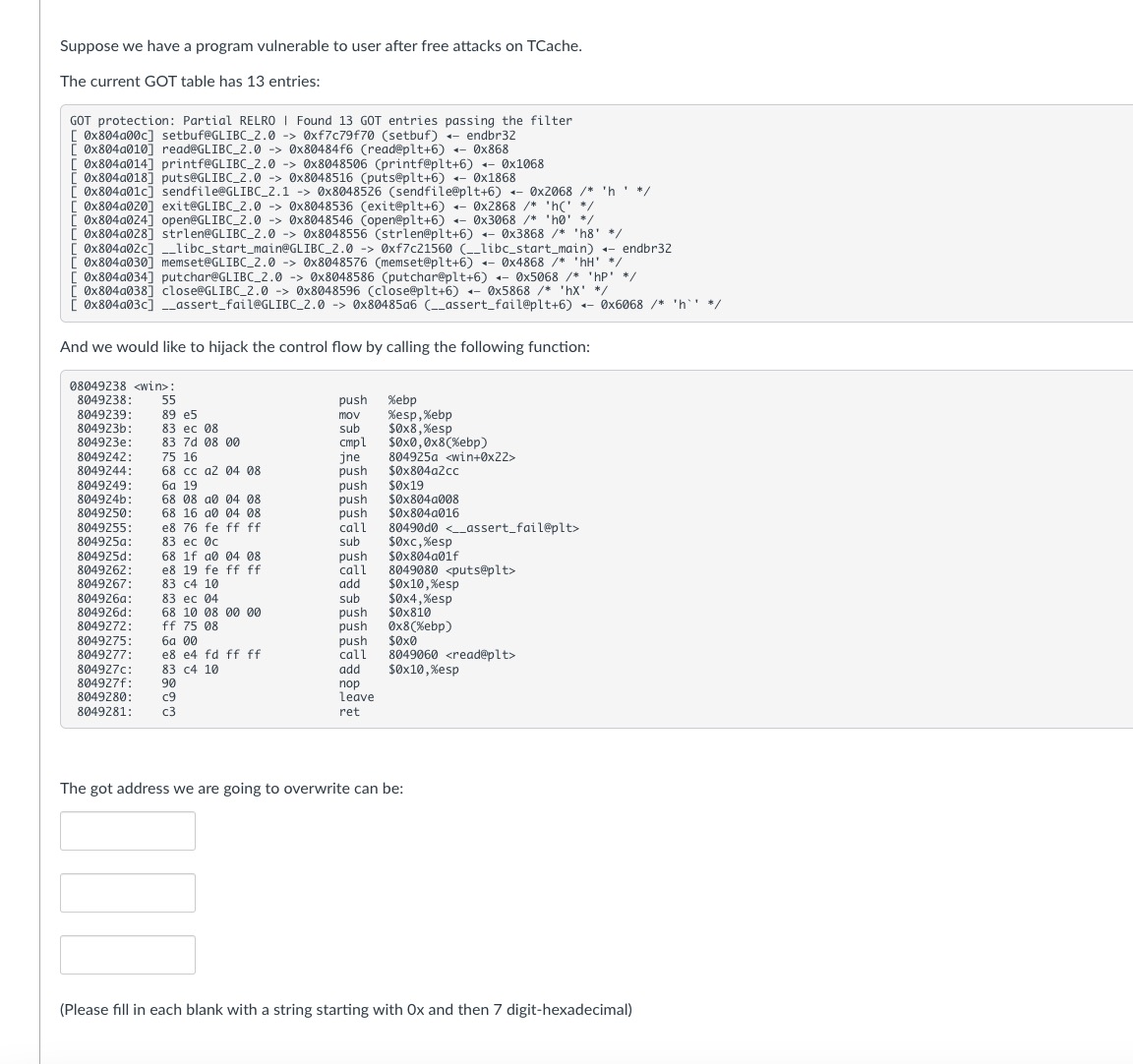 Suppose we have a program vulnerable to user