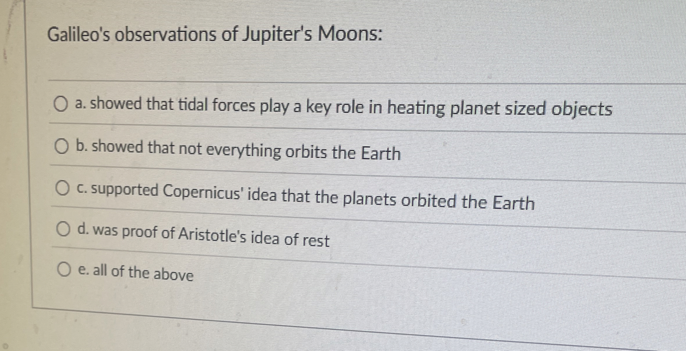 Galileo's observations of Jupiter's Moons: a .
