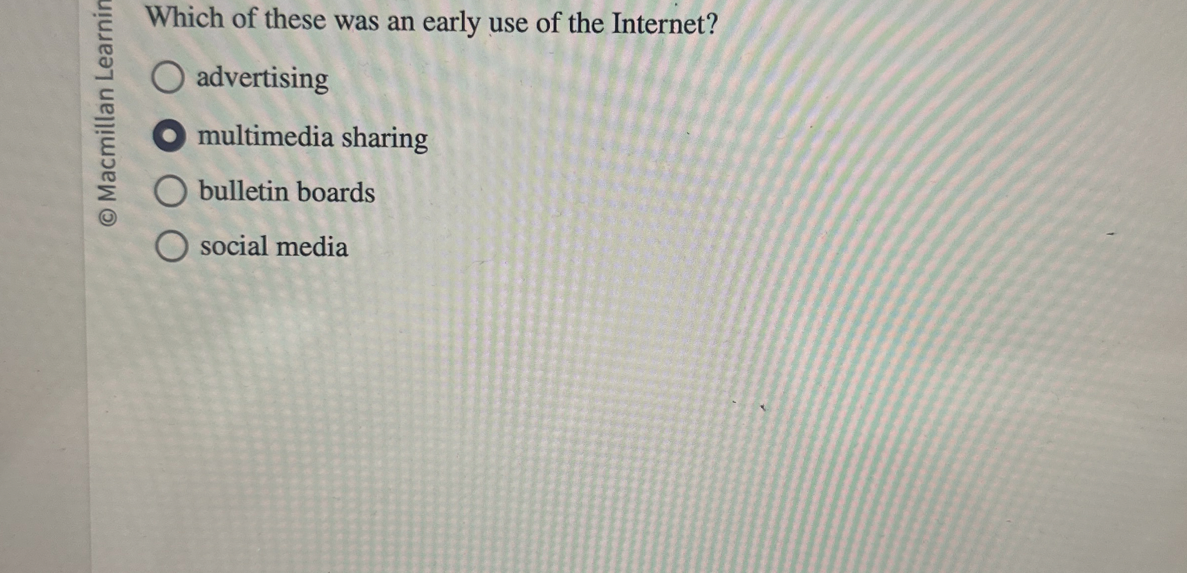 Which of these was an early use of the Internet?