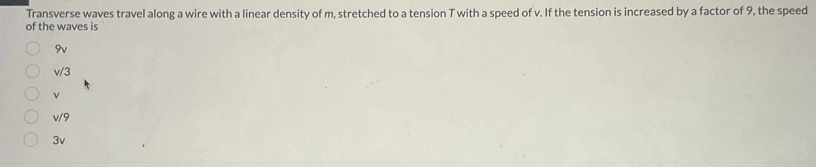 Transverse waves travel along a wire with a