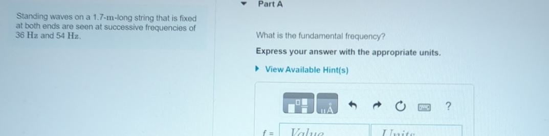 Standing waves on a 1 . 7 - m - long string that