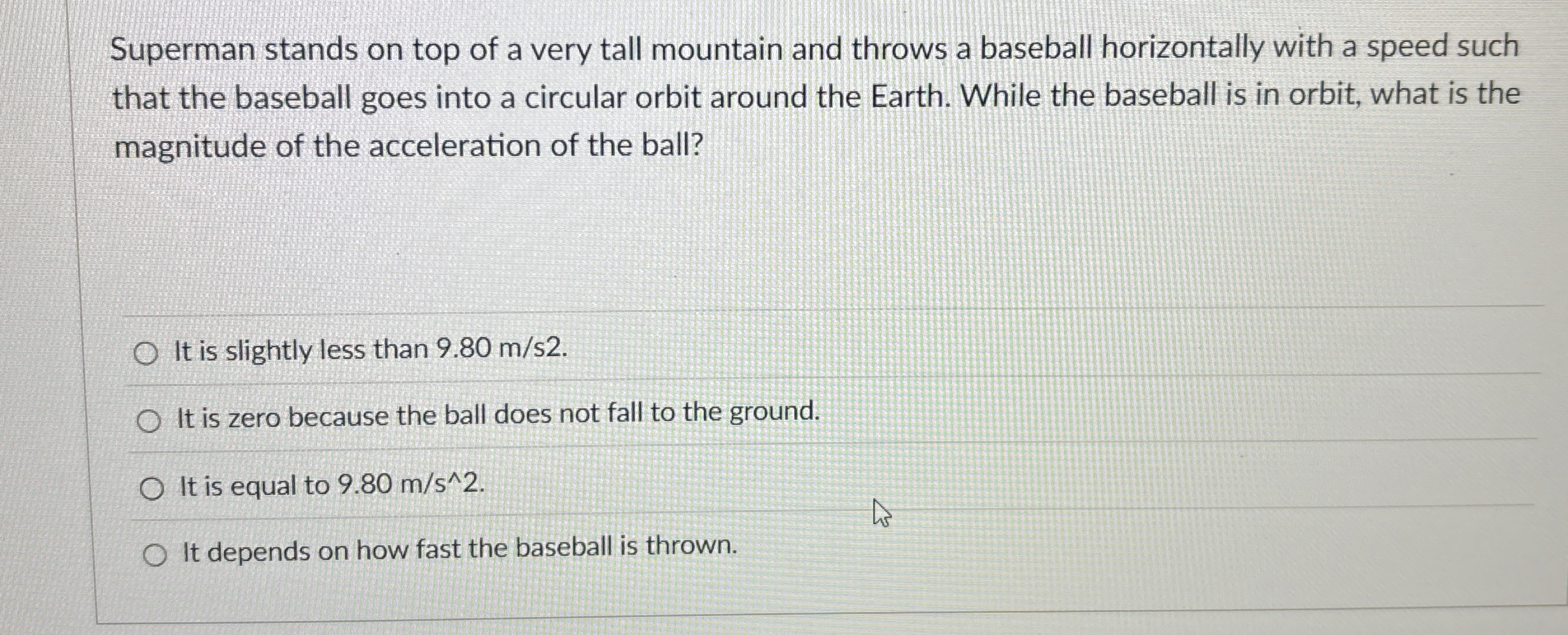 Superman stands on top of a very tall mountain