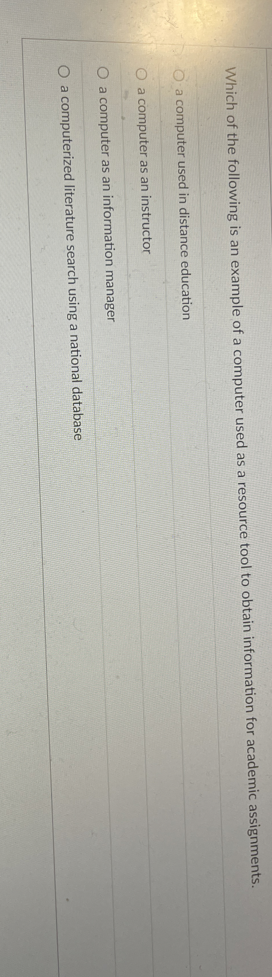 Which of the following is an example of a