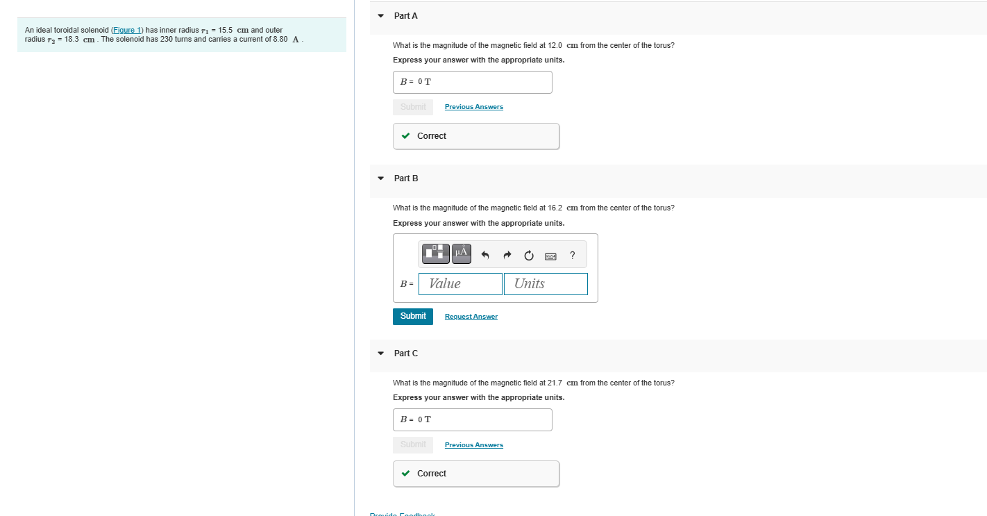 An ideal toroidal solenoid ( Figure 1 ) has inner