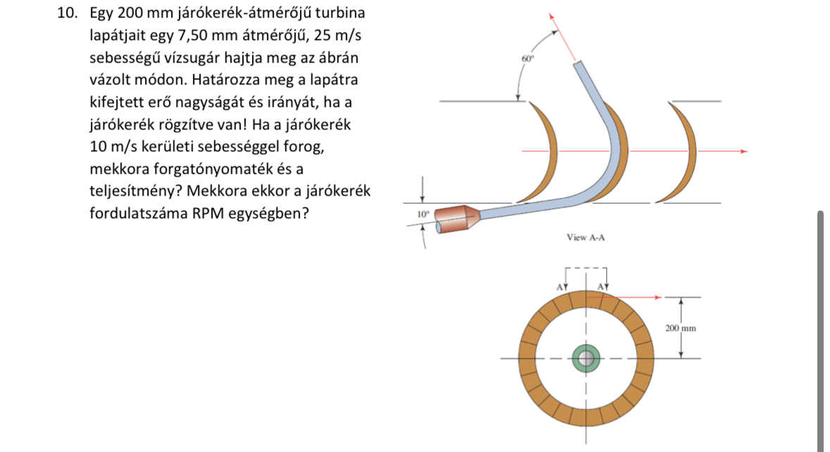 1 0 . Egy 2 0 0 mm j r ker k - tm r j turbina lap