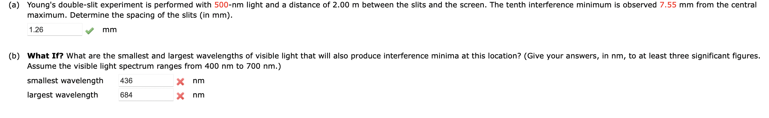 ( a ) Young's double - slit experiment is