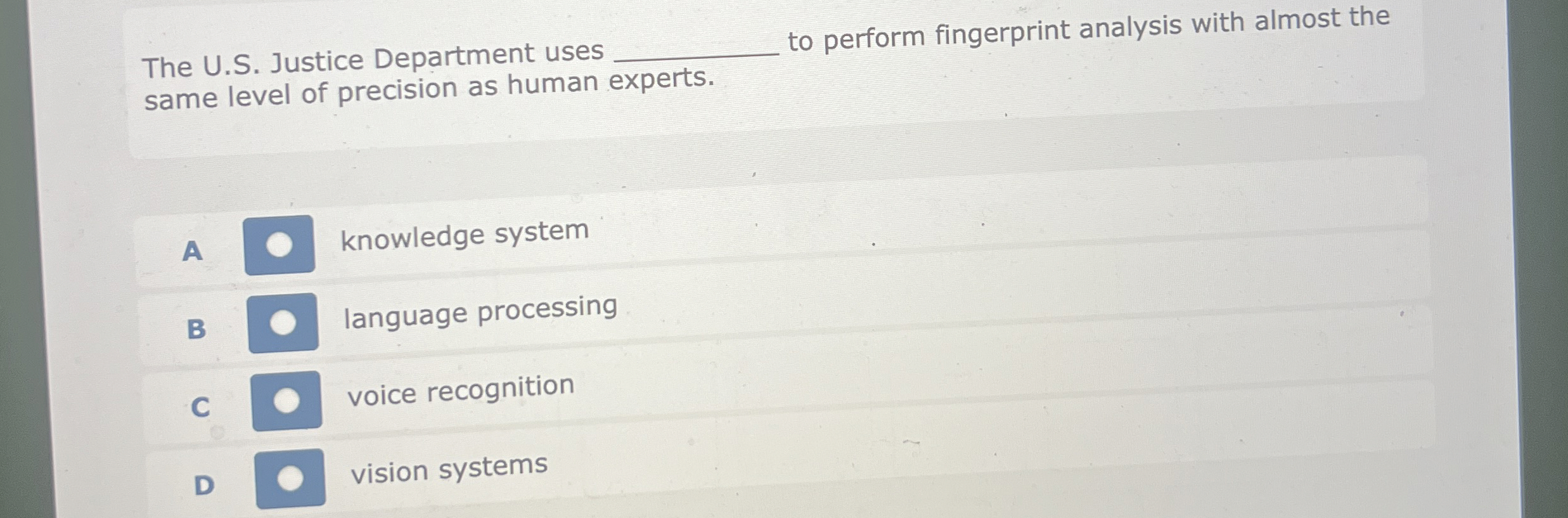 The U . S . Justice Department uses q , to