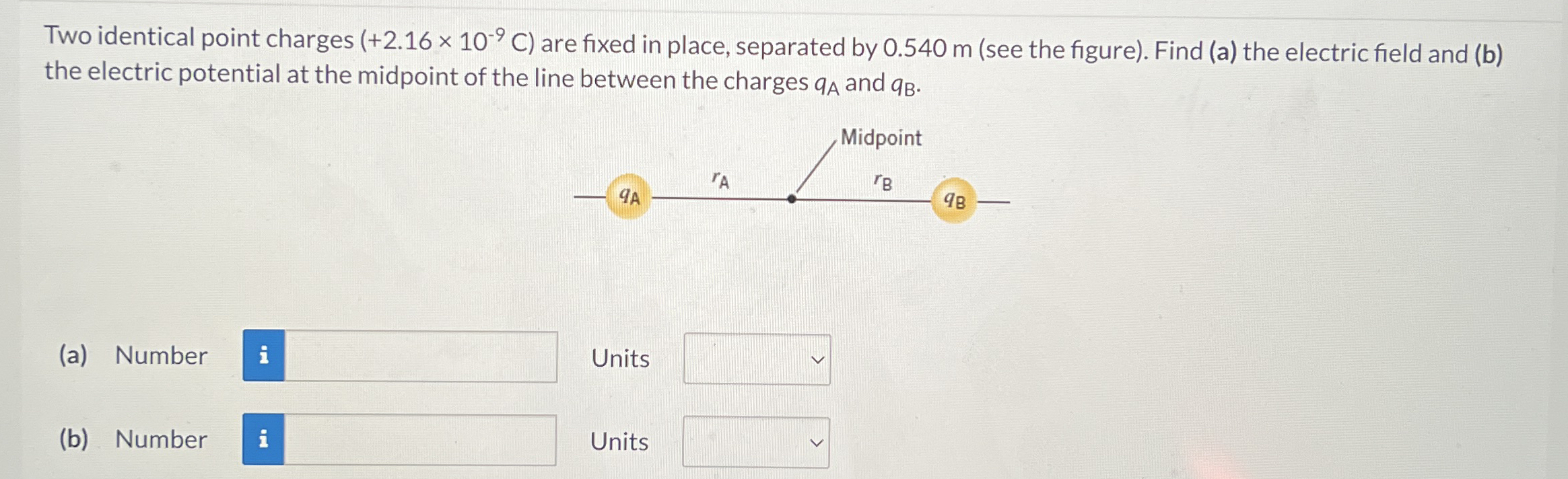 Two identical point charges ) are fixed in place,