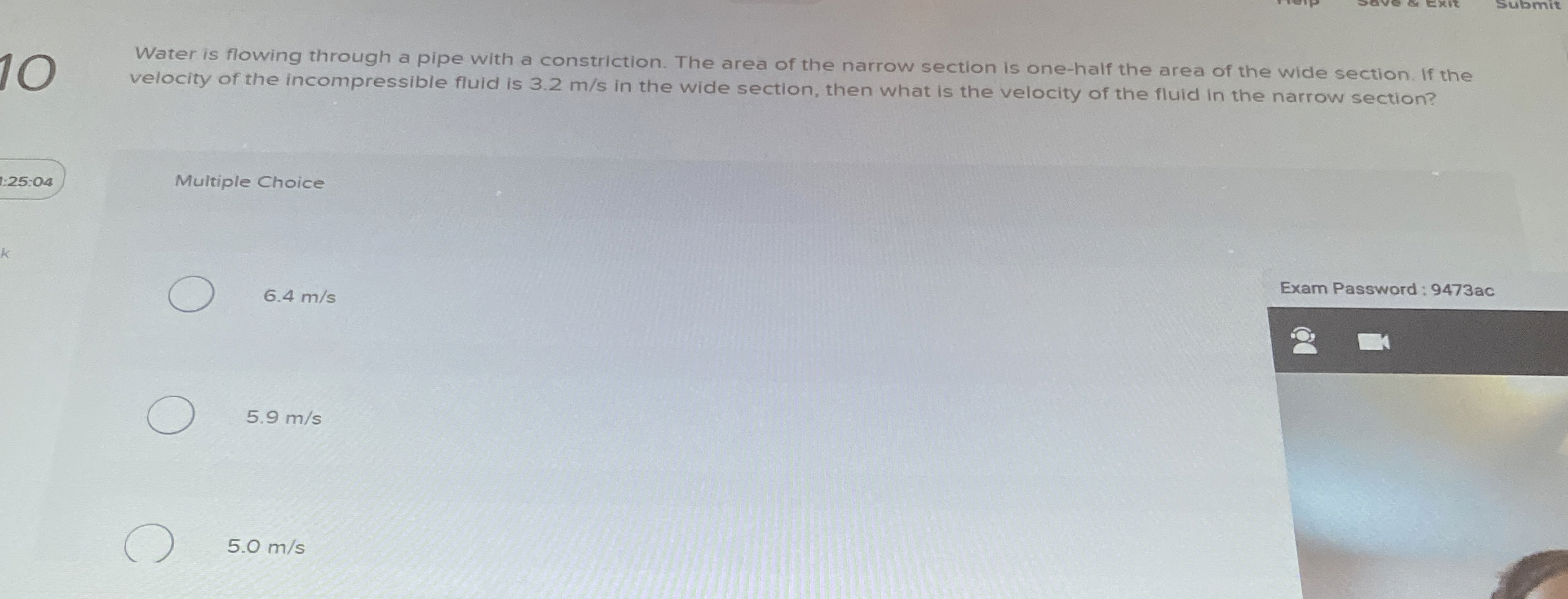 Water is flowing through a pipe with a