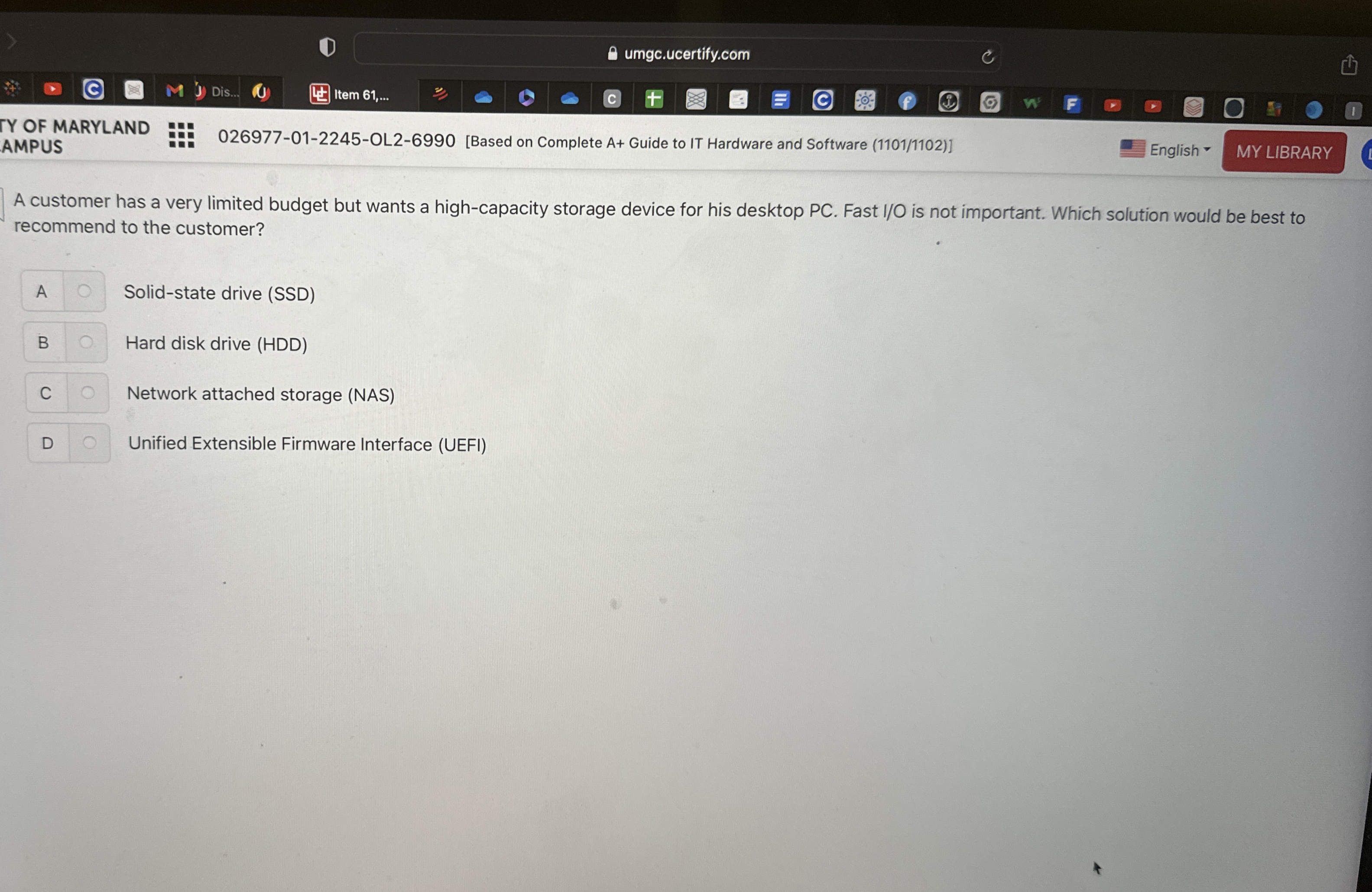 umgc.ucertify.com Dis... Item 6 1 , . . . IY OF