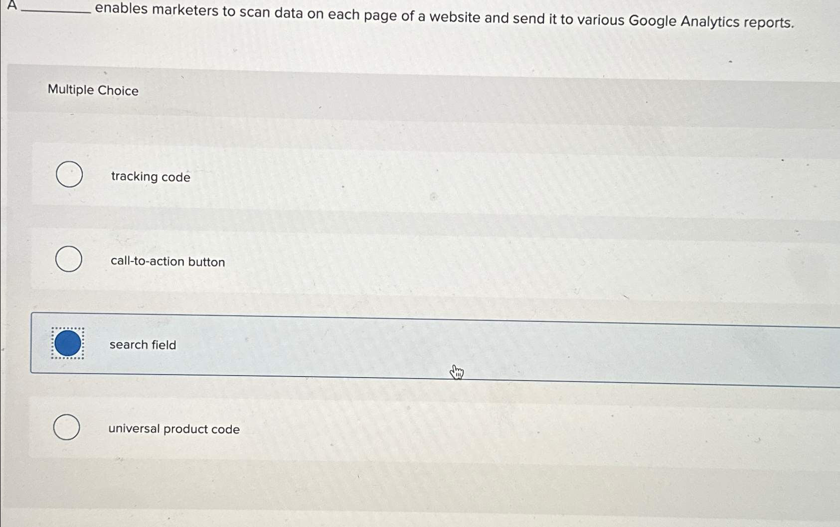 A enables marketers to scan data on each page of