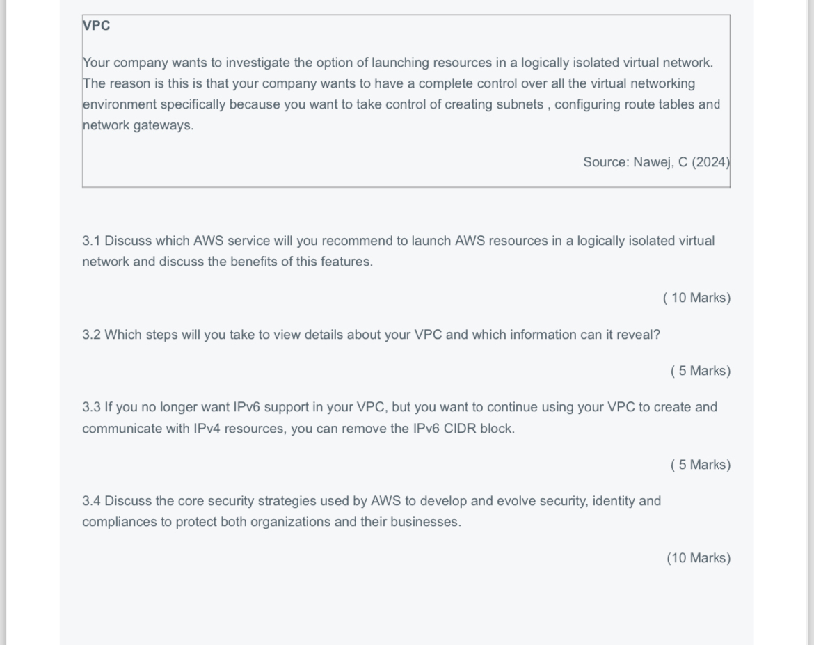 VPC Your company wants to investigate the option