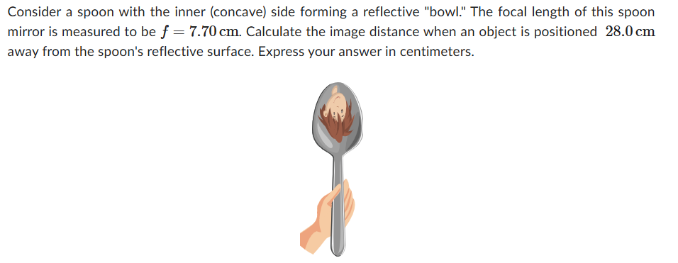 Consider a spoon with the inner ( concave ) side