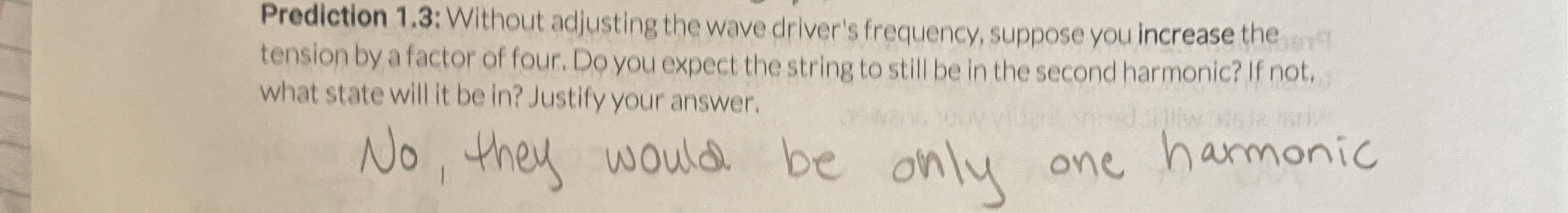 Prediction 1 . 3 : Without adjusting the wave
