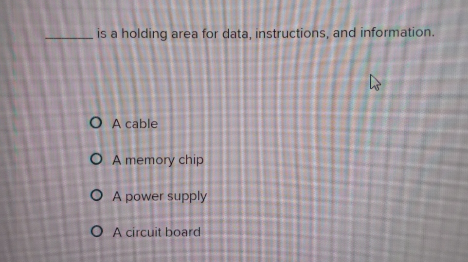 what is a holding area for data, instructions,