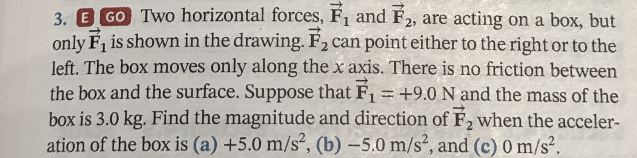 E GO Two horizontal forces, vec ( F ) 1 and vec (